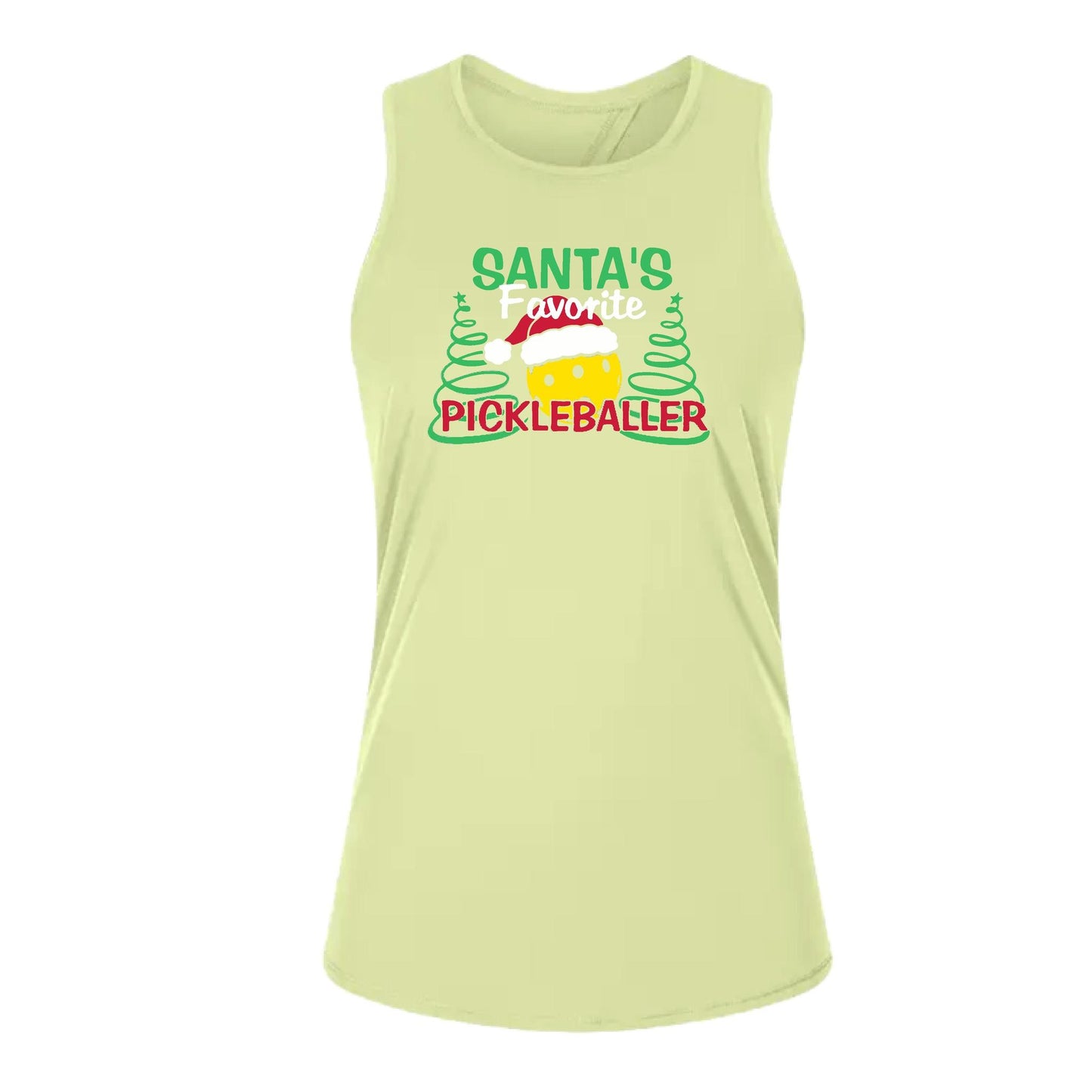 Santa's Favorite Pickleballer | Women's Split Back or Tied Back Pickleball Tank | 80/20 Nylon Spandex Mix