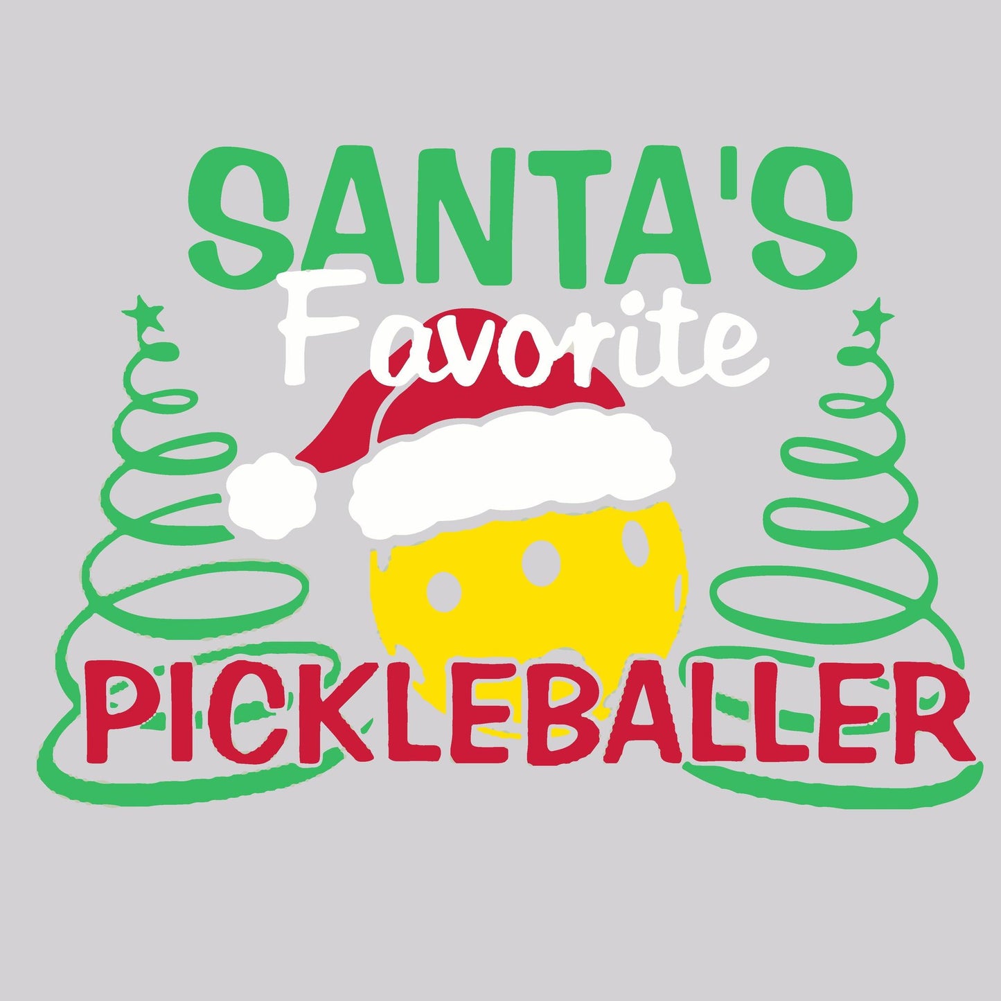 Santa's Favorite Pickleballer | Women's Split Back or Tied Back Pickleball Tank | 80/20 Nylon Spandex Mix