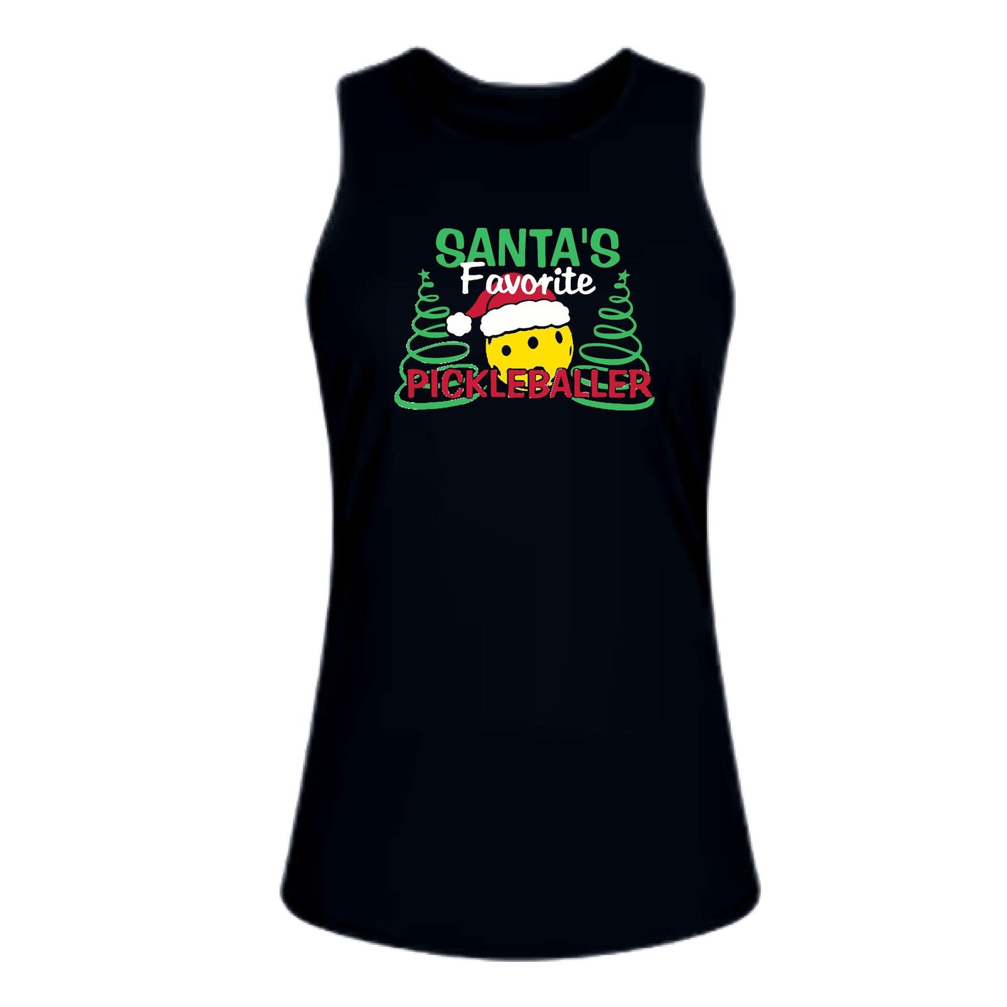 Santa's Favorite Pickleballer | Women's Split Back or Tied Back Pickleball Tank | 80/20 Nylon Spandex Mix