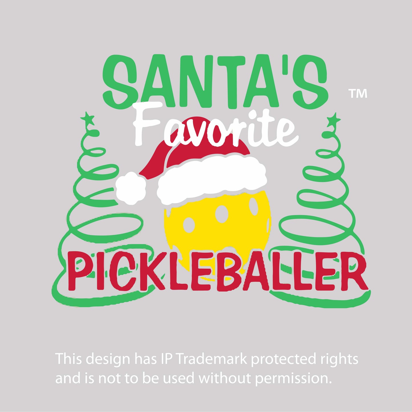 Santa's Favorite Pickleballer | Youth Long Sleeve Pickleball Performance T-Shirts | 100% Polyester