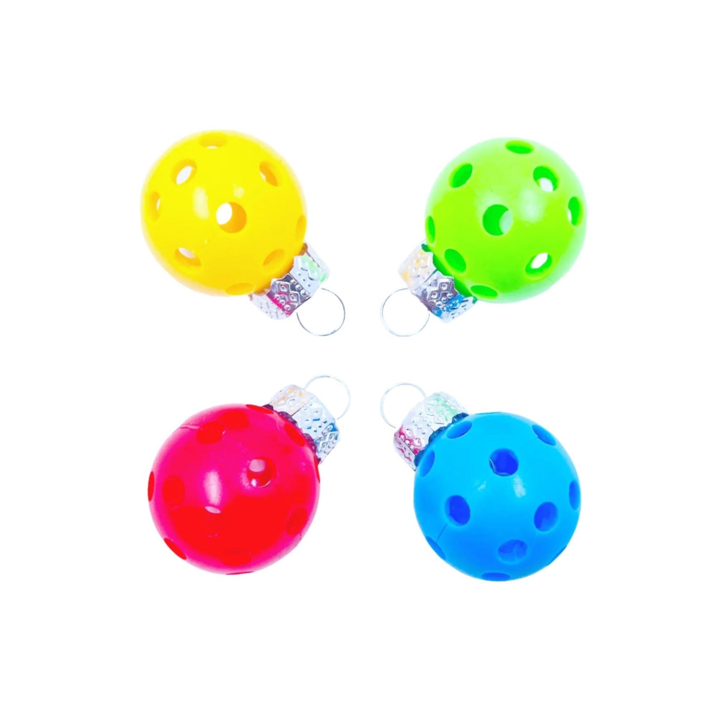 Set Of 12 Micro Pickleball Christmas Ornaments | Pickleball Christmas Gifts And Decor