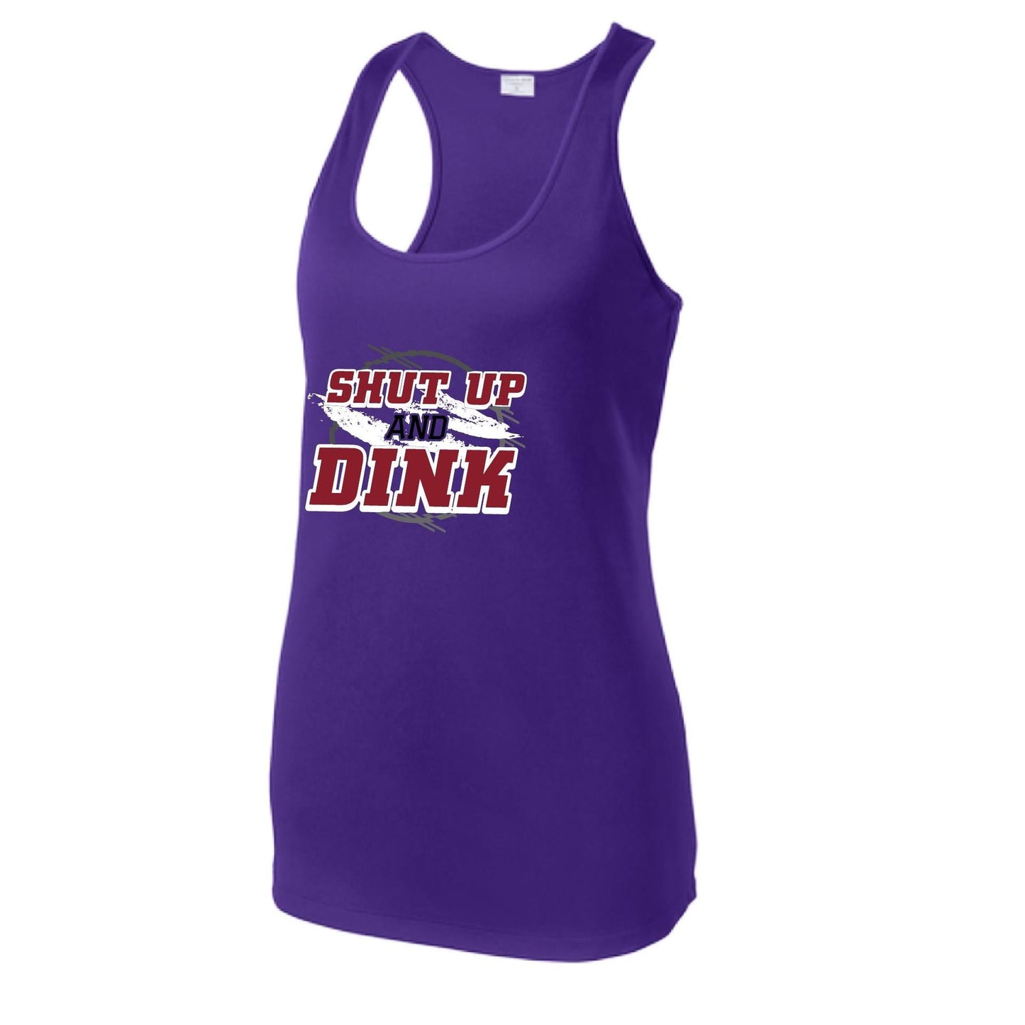 Shut Up And Dink | Women's Racerback Pickleball Performance Tank | 100% Polyester