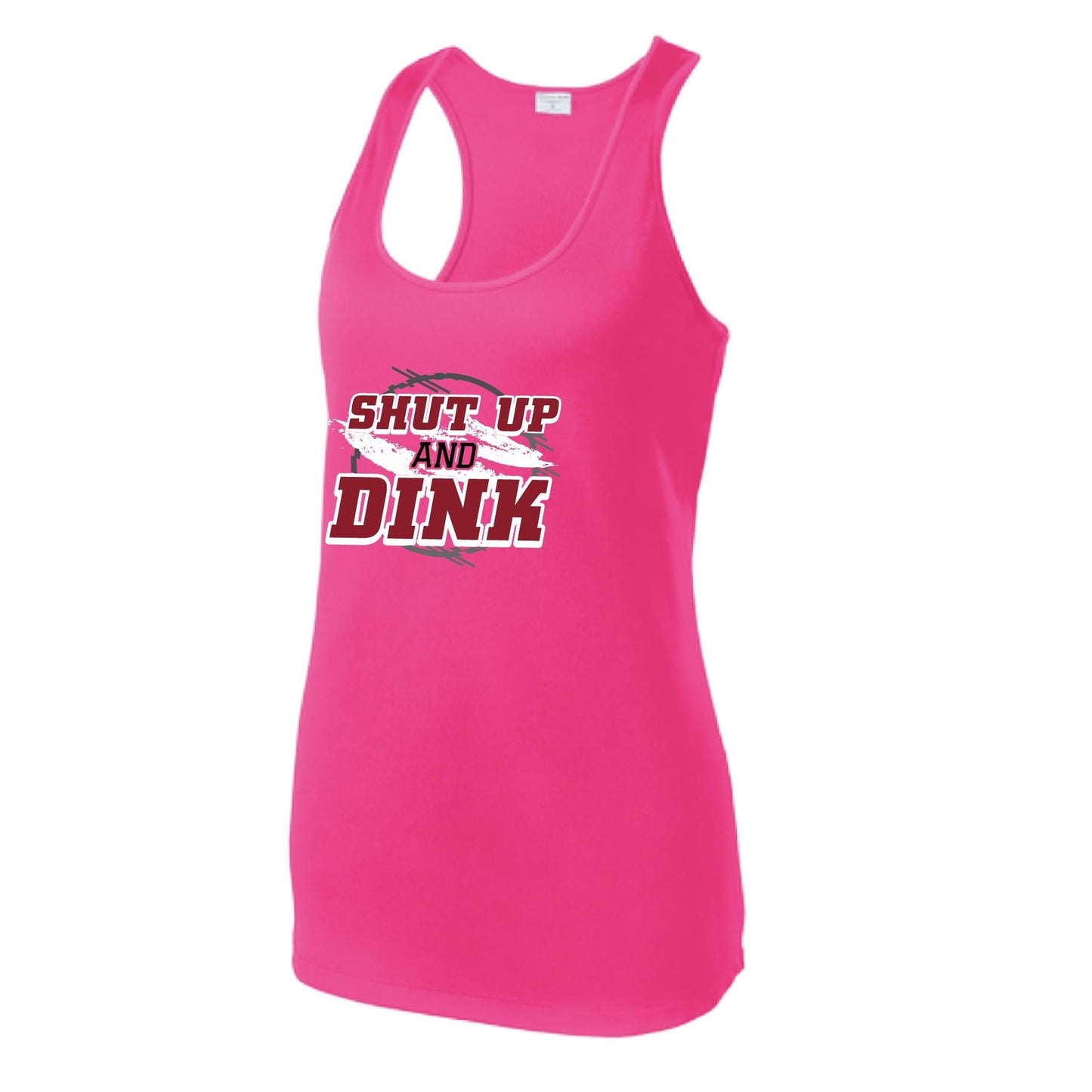 Shut Up And Dink | Women's Racerback Pickleball Performance Tank | 100% Polyester