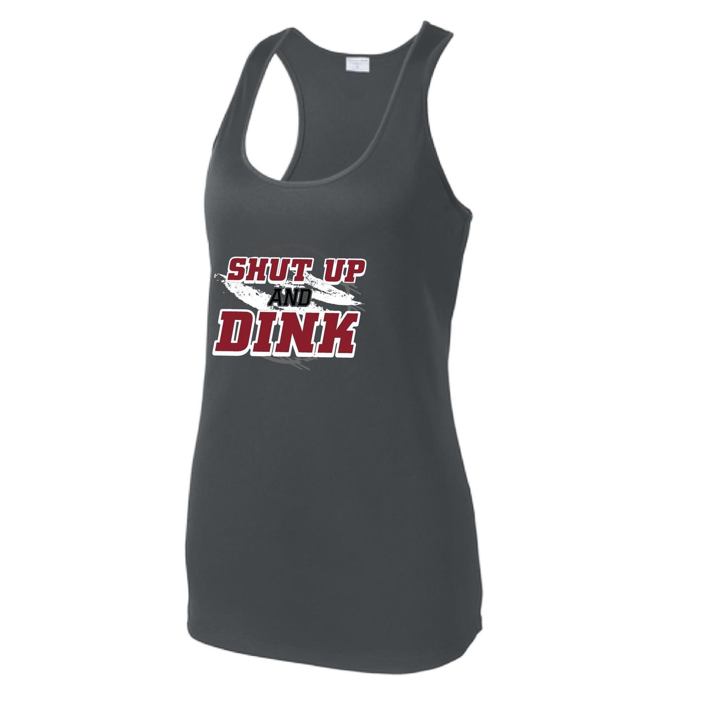 Shut Up And Dink | Women's Racerback Pickleball Performance Tank | 100% Polyester