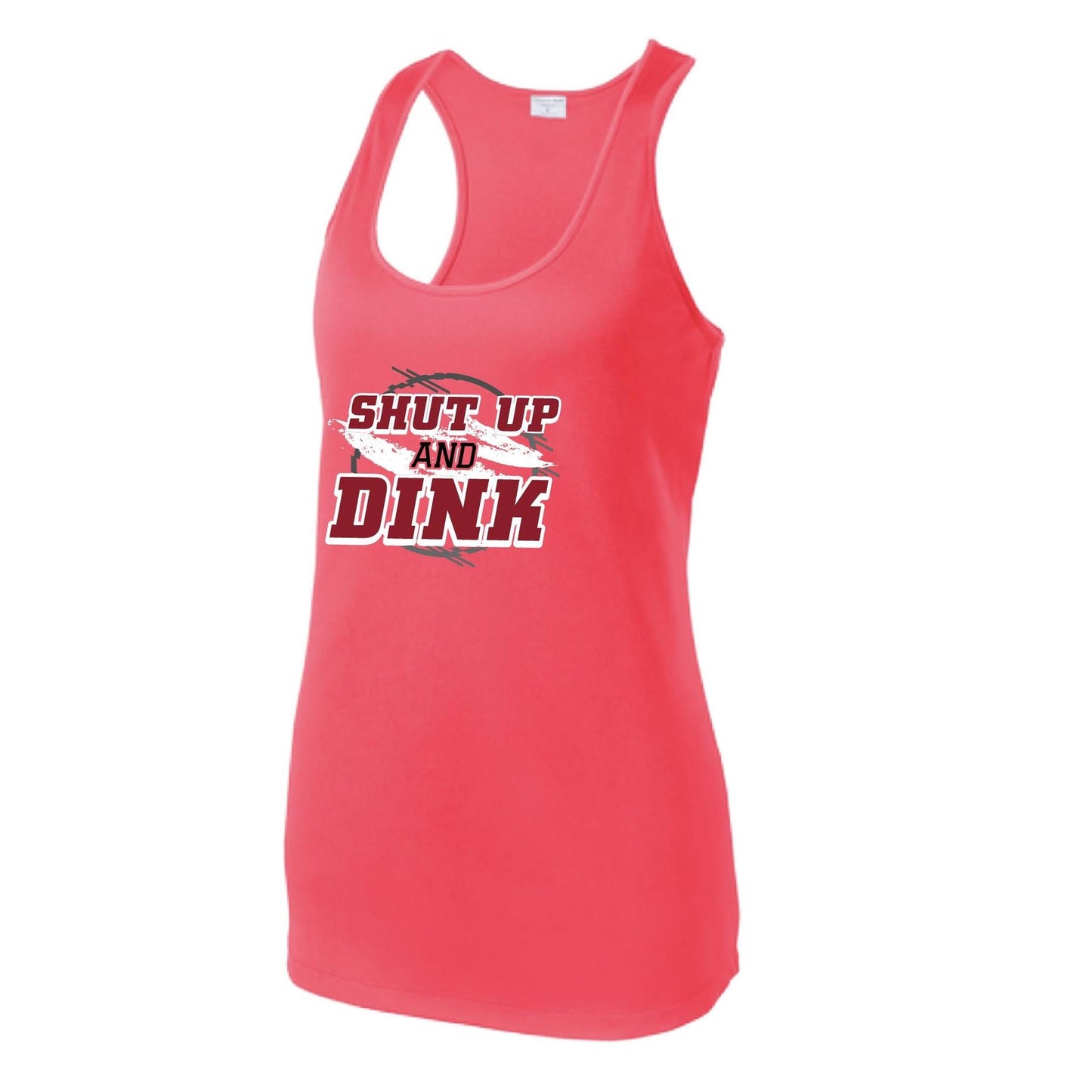 Shut Up And Dink | Women's Racerback Pickleball Performance Tank | 100% Polyester