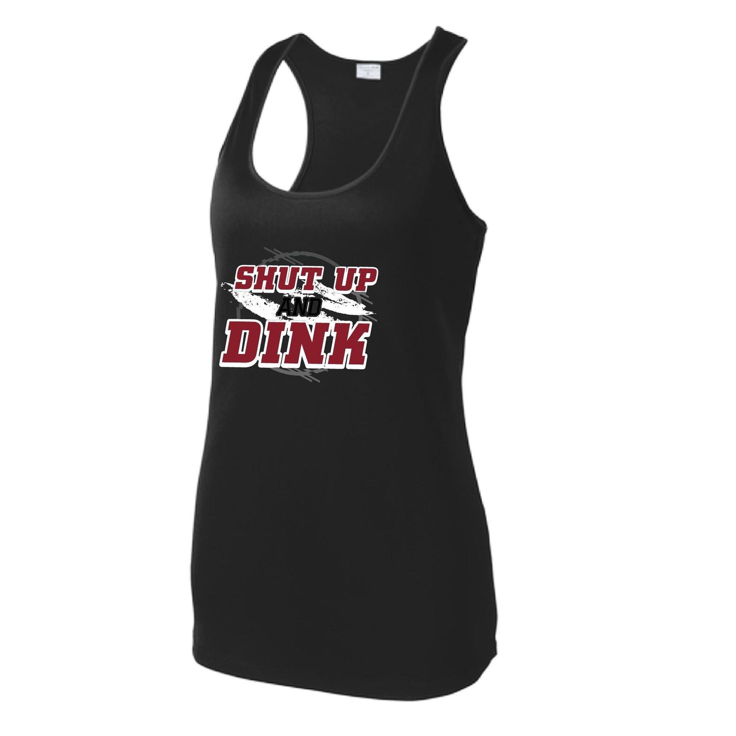 Shut Up And Dink | Women's Racerback Pickleball Performance Tank | 100% Polyester
