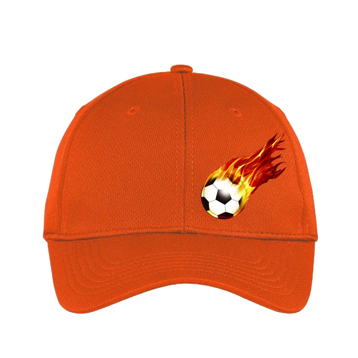 On Fire Soccer Ball | Soccer Hat | Moisture-Wicking 100% Polyester