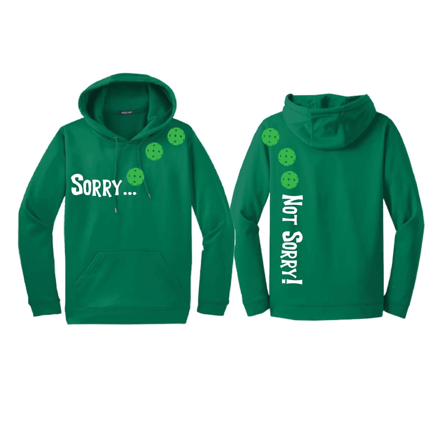 Sorry Not Sorry (Pickleballs Cyan Green Orange) | Unisex Hoodie Athletic Sweatshirt | 50% Cotton/50% Polyester