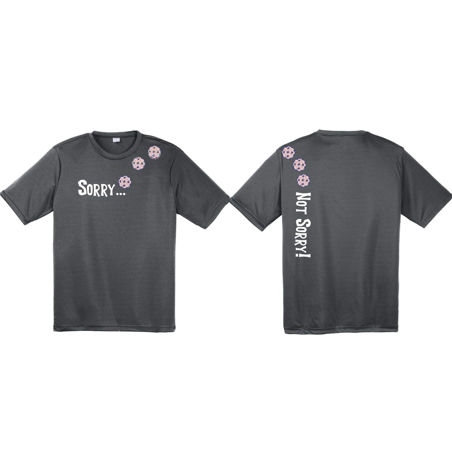Sorry Not Sorry (Pickleballs With Stars) | Men's Short Sleeve Athletic Shirt | 100% Polyester