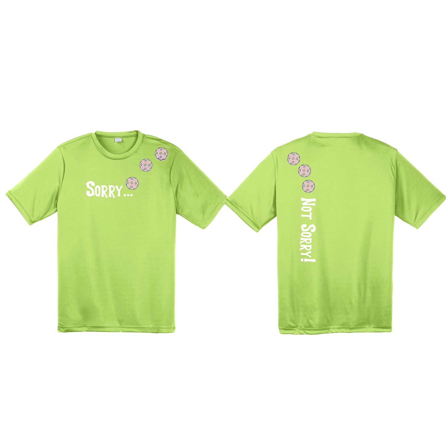 Sorry Not Sorry (Pickleballs With Stars) | Men's Short Sleeve Athletic Shirt | 100% Polyester