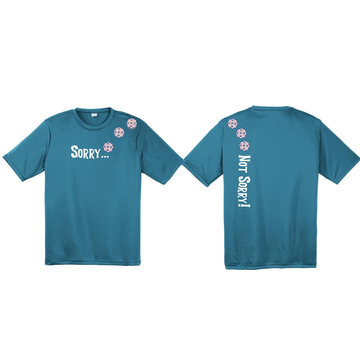 Sorry Not Sorry (Pickleballs With Stars) | Men's Short Sleeve Athletic Shirt | 100% Polyester