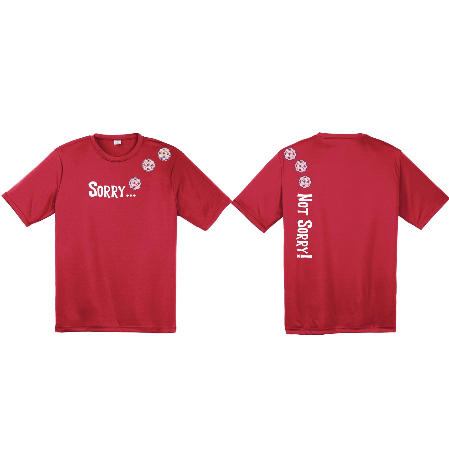 Sorry Not Sorry (Pickleballs With Stars) | Men's Short Sleeve Athletic Shirt | 100% Polyester