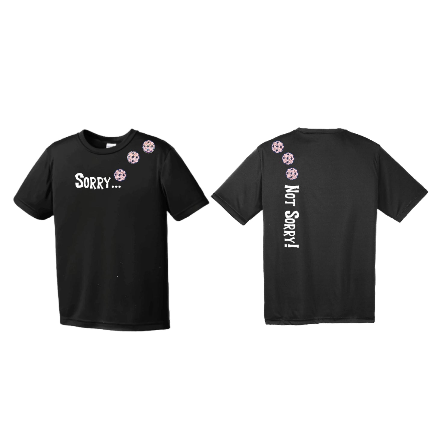 Sorry Not Sorry (Pickleballs With Stars) | Men's Short Sleeve Athletic Shirt | 100% Polyester
