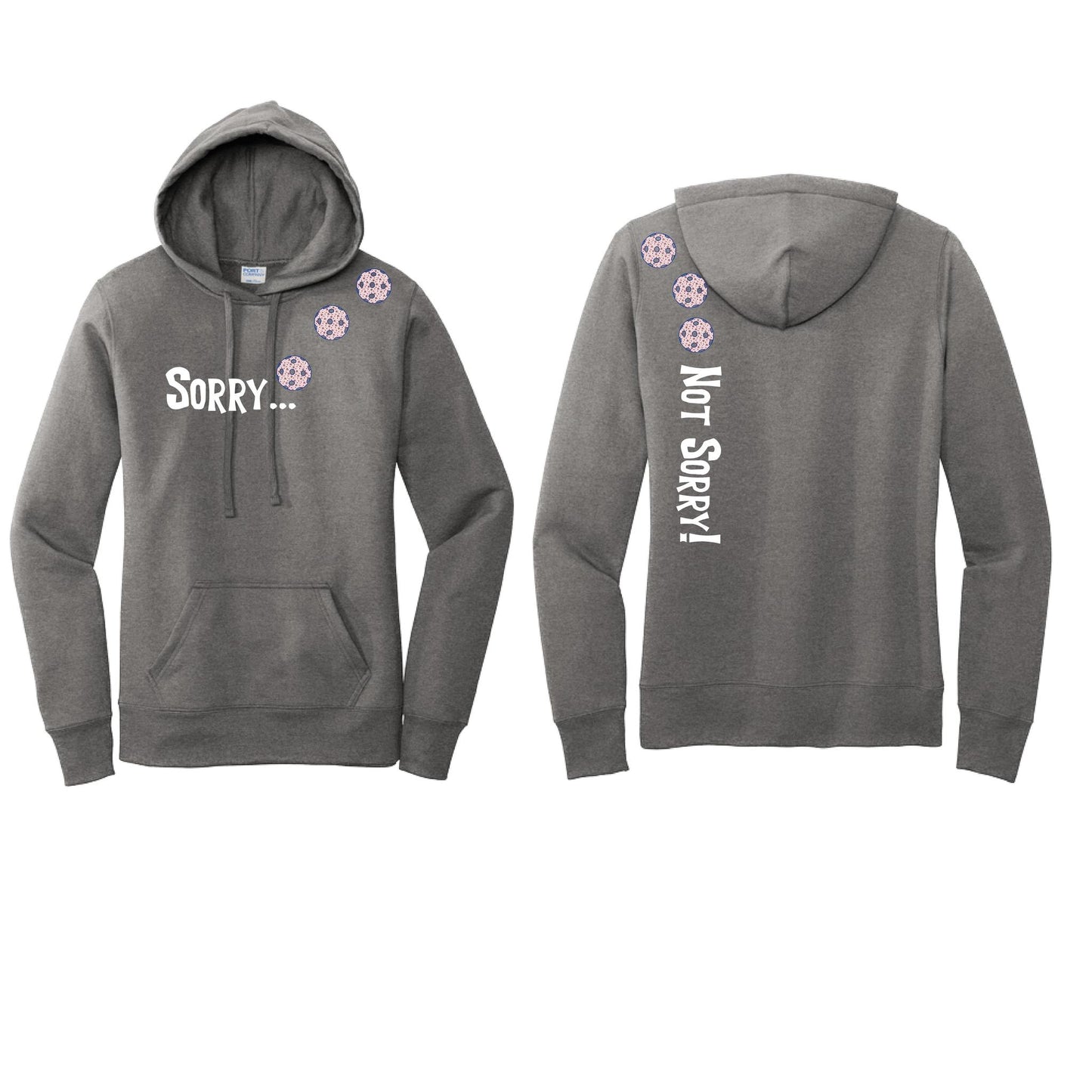 Sorry Not Sorry (Pickleballs With Stars) | Women’s Fitted Hoodie Pickleball Sweatshirt | 50% Cotton 50% Poly Fleece