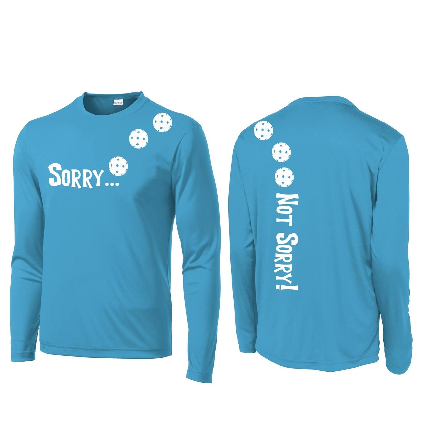 Sorry Not Sorry (Pickleballs Yellow And Red) | Clearance Men's Long Sleeve Athletic Performance T-Shirt | 100% Polyester