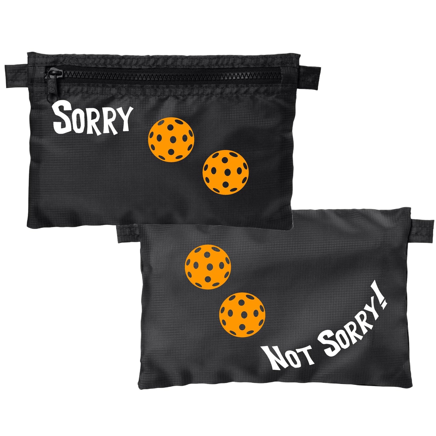Sorry Not Sorry With Pickleballs (Customizable) | Pickleball Cosmetic Stash Pouch Bag | Small Size Court Stash Bag