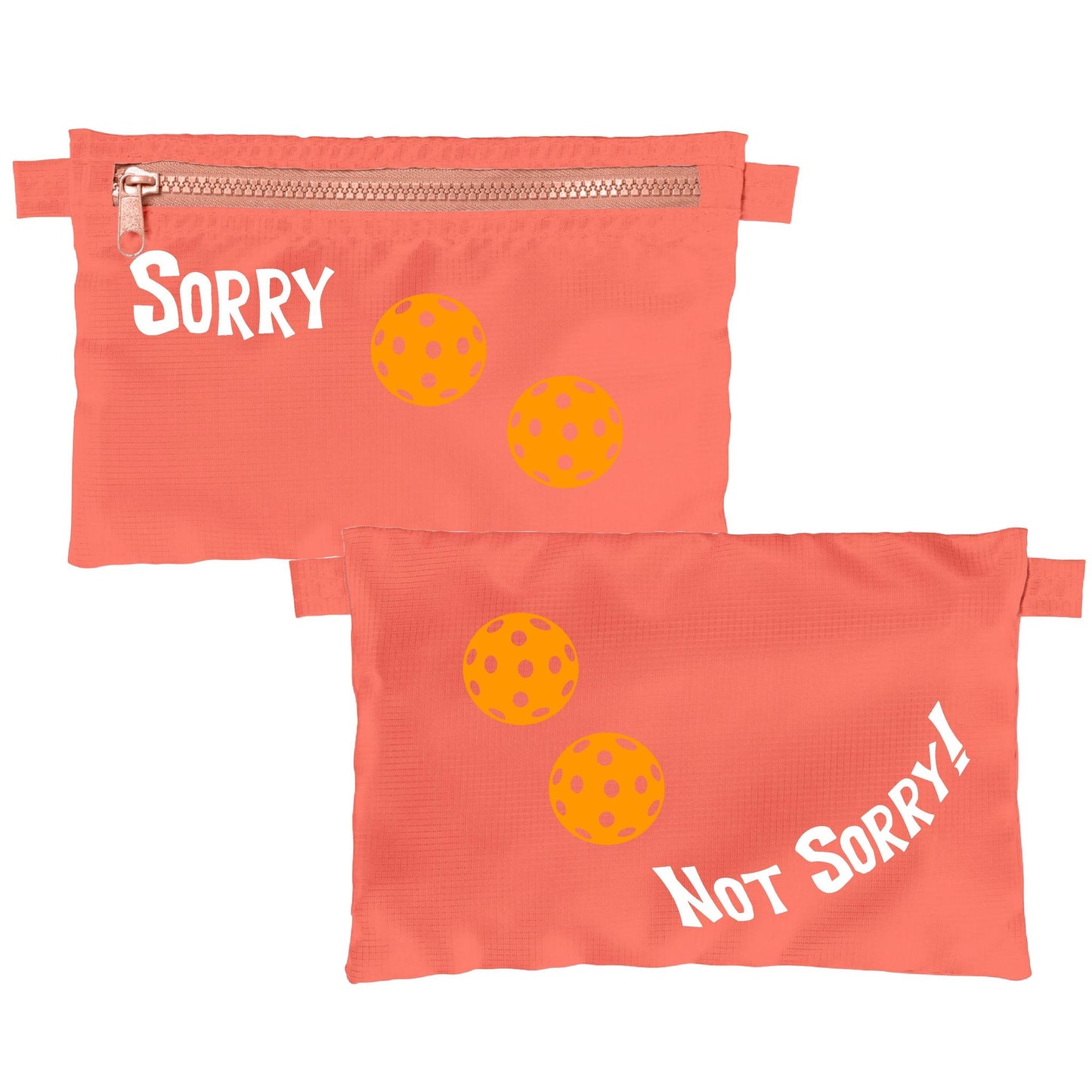 Sorry Not Sorry With Pickleballs (Customizable) | Pickleball Cosmetic Stash Pouch Bag | Small Size Court Stash Bag
