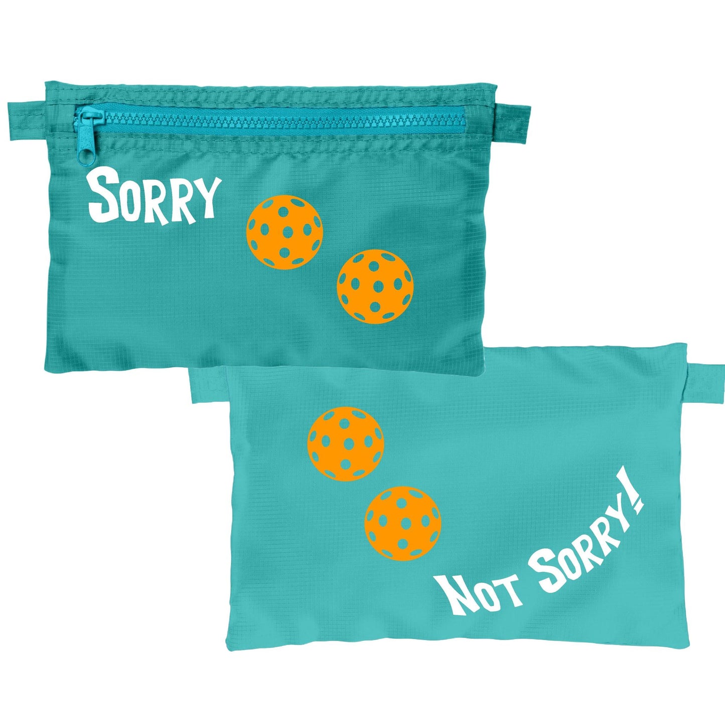 Sorry Not Sorry With Pickleballs (Customizable) | Pickleball Cosmetic Stash Pouch Bag | Small Size Court Stash Bag