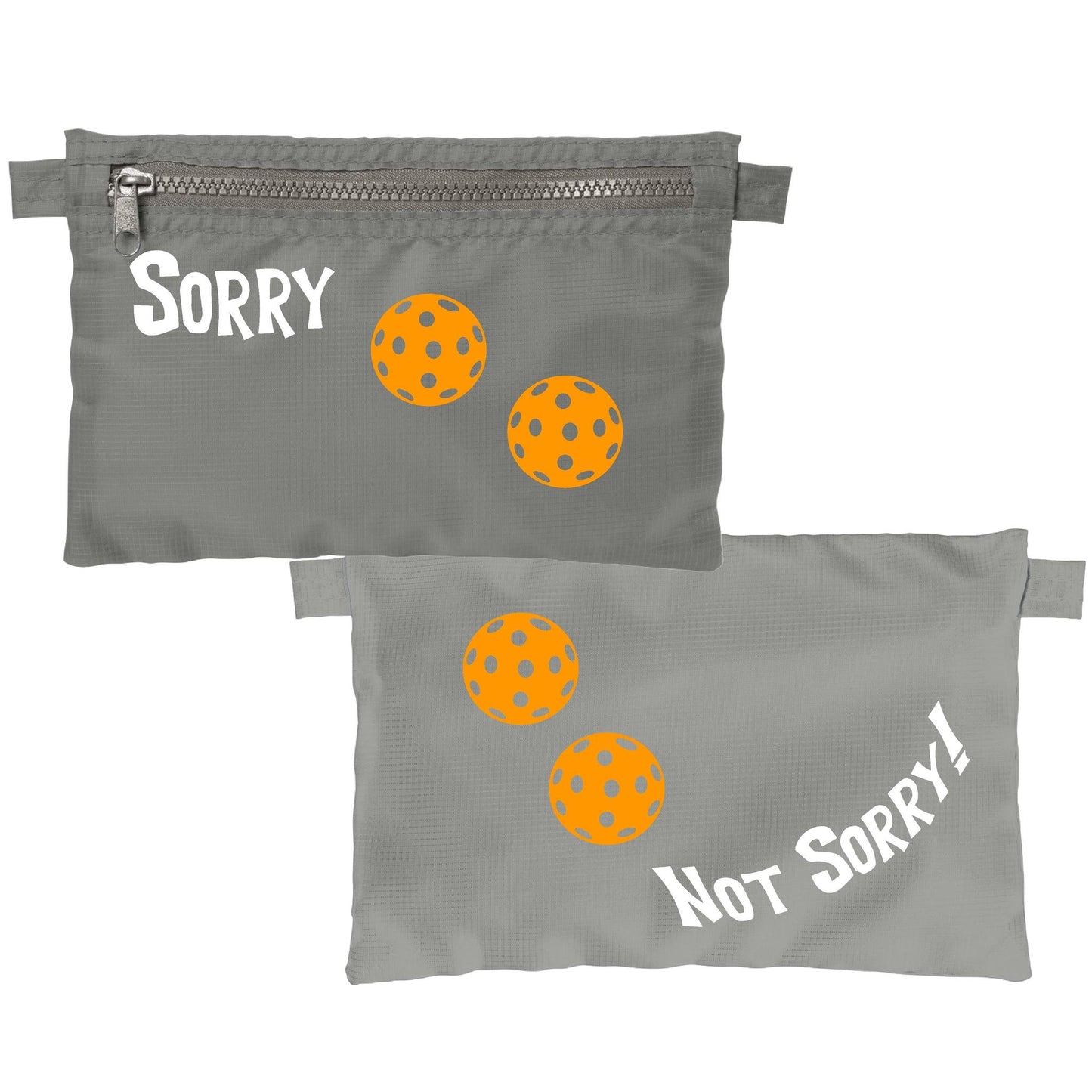 Sorry Not Sorry With Pickleballs (Customizable) | Pickleball Cosmetic Stash Pouch Bag | Small Size Court Stash Bag