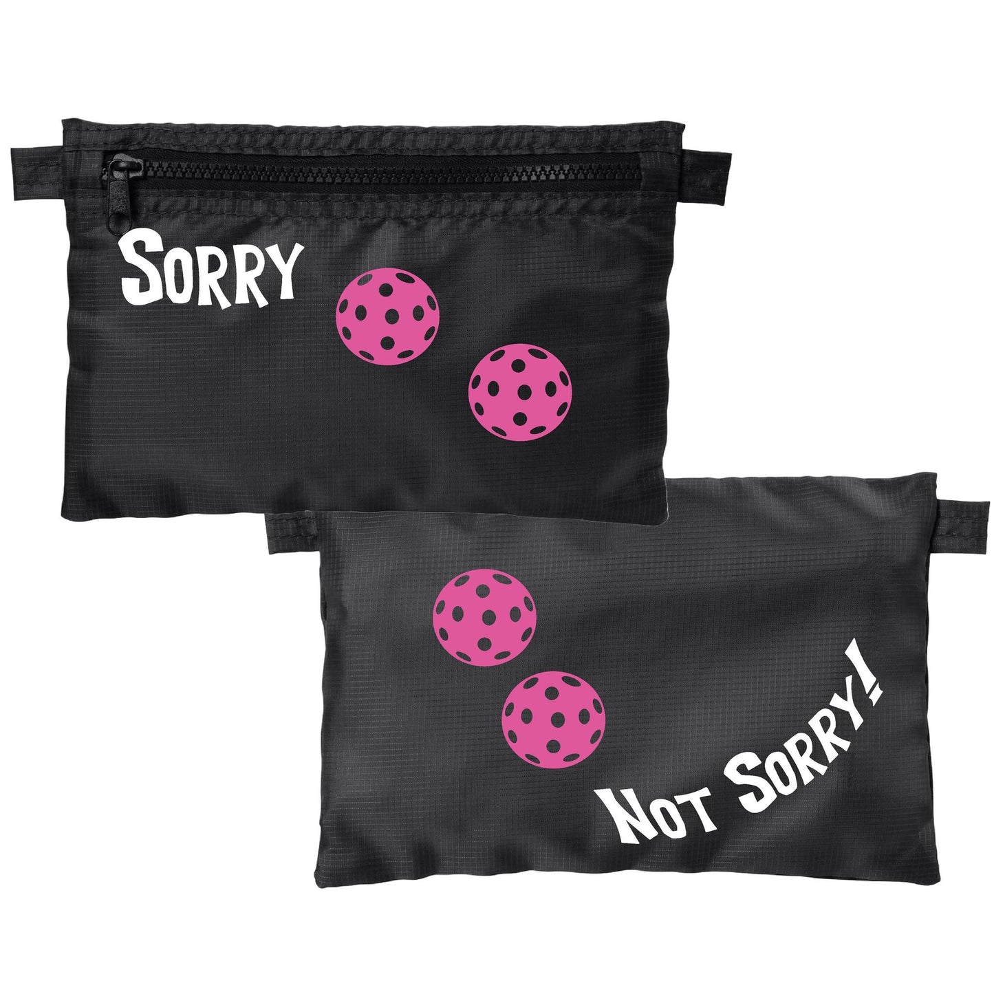 Sorry Not Sorry With Pickleballs (Customizable) | Pickleball Cosmetic Stash Pouch Bag | Small Size Court Stash Bag