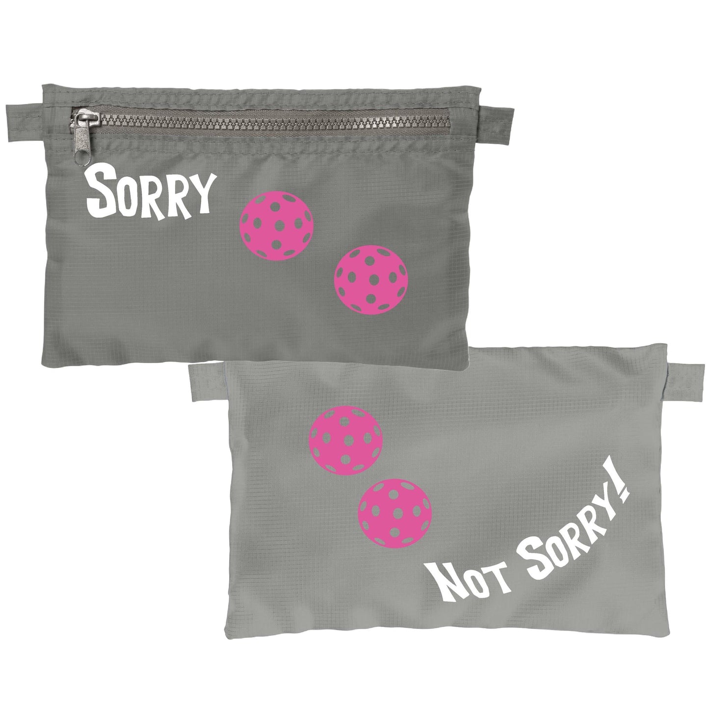 Sorry Not Sorry With Pickleballs (Customizable) | Pickleball Cosmetic Stash Pouch Bag | Small Size Court Stash Bag