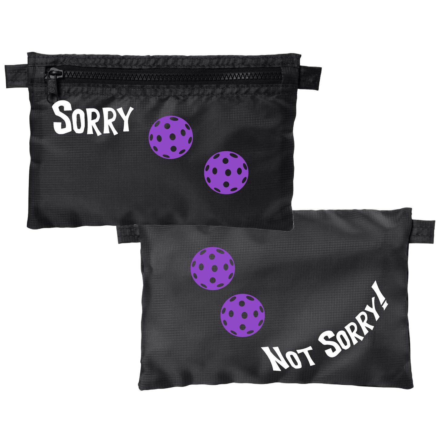 Sorry Not Sorry With Pickleballs (Customizable) | Pickleball Cosmetic Stash Pouch Bag | Small Size Court Stash Bag