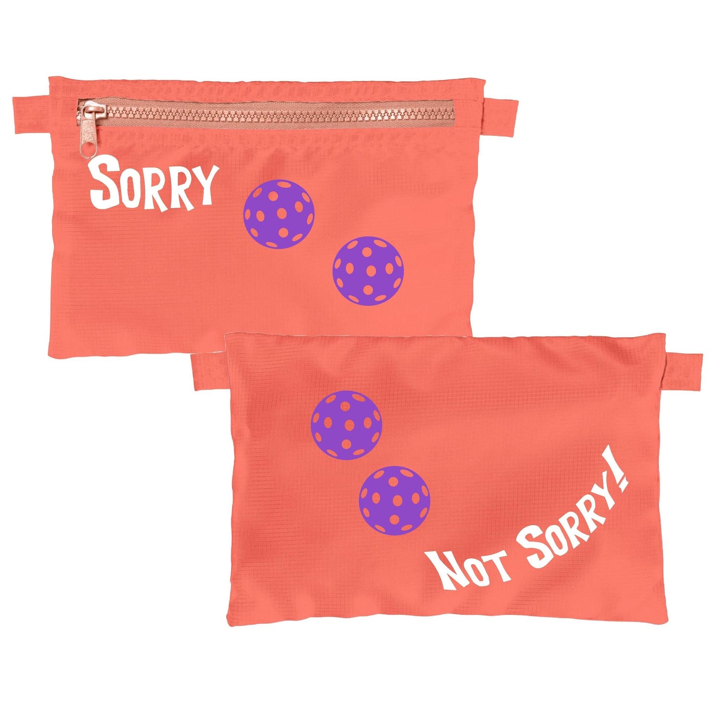 Sorry Not Sorry With Pickleballs (Customizable) | Pickleball Cosmetic Stash Pouch Bag | Small Size Court Stash Bag