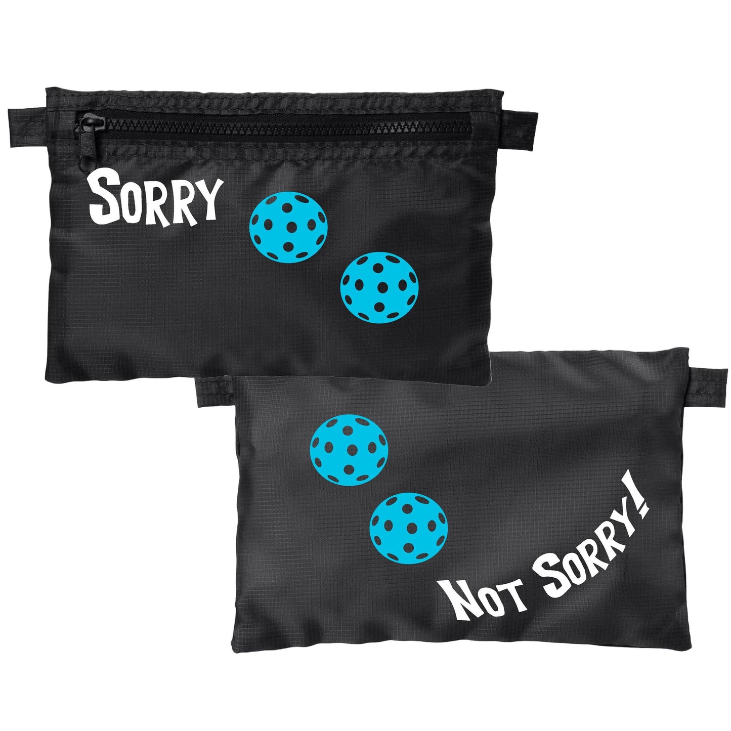 Sorry Not Sorry With Pickleballs (Customizable) | Pickleball Cosmetic Stash Pouch Bag | Small Size Court Stash Bag