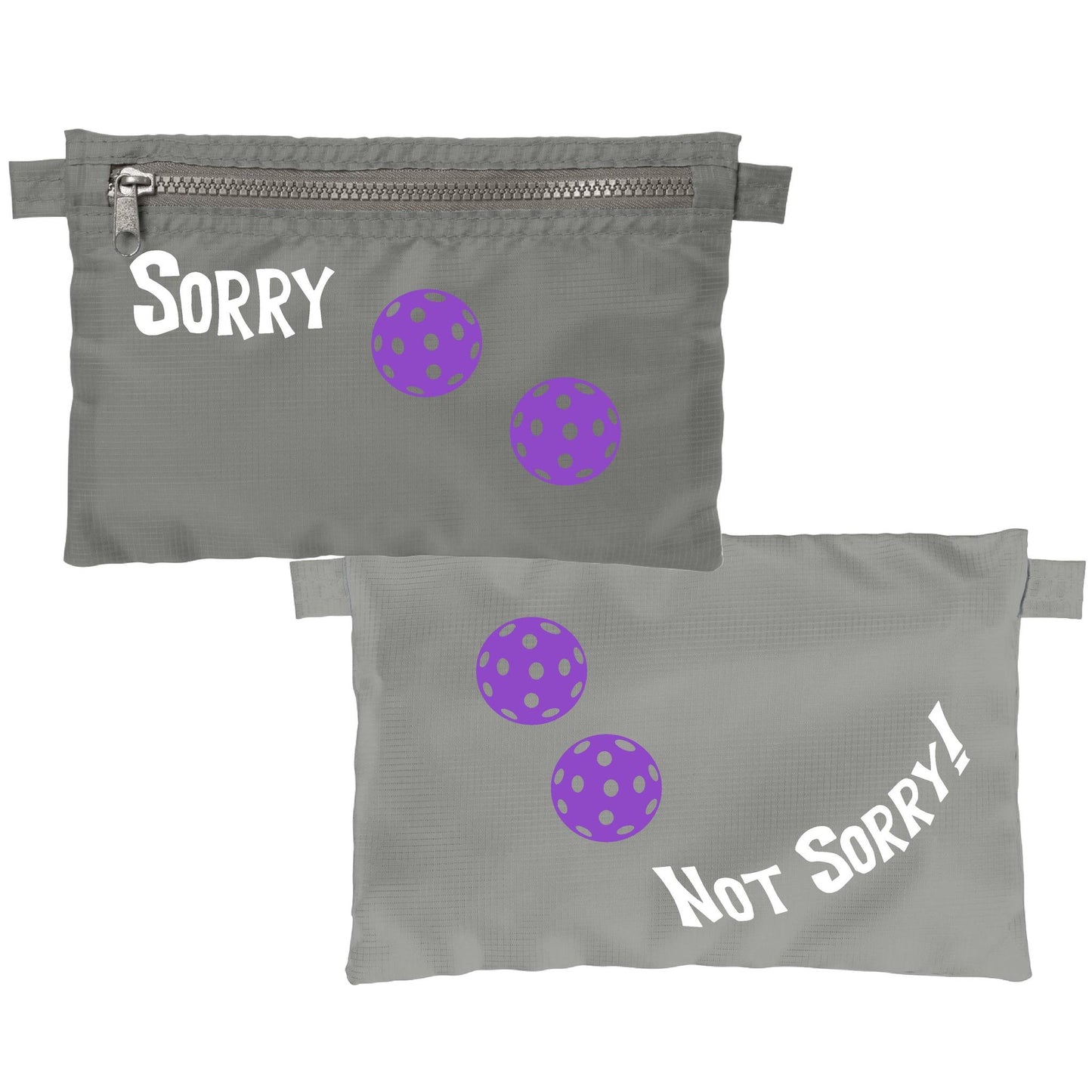 Sorry Not Sorry With Pickleballs (Customizable) | Pickleball Cosmetic Stash Pouch Bag | Small Size Court Stash Bag