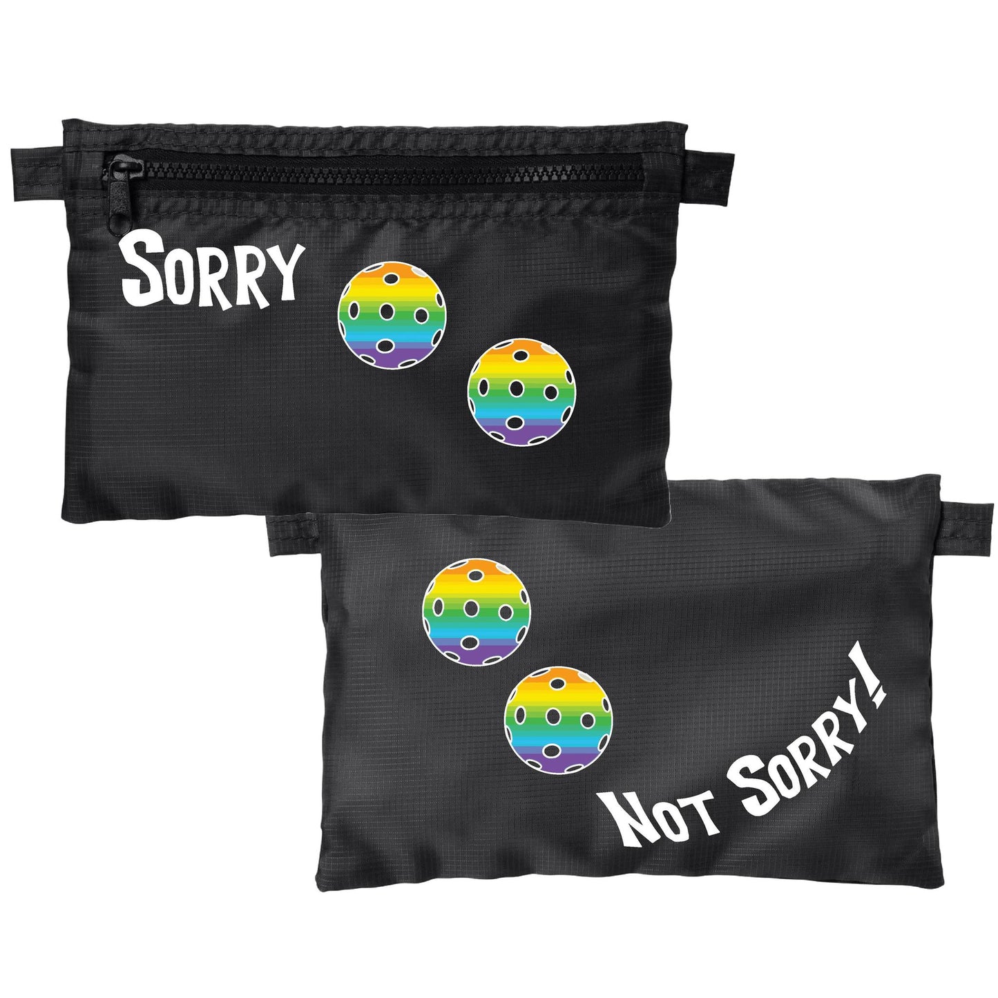 Sorry Not Sorry With Pickleballs (Customizable) | Pickleball Cosmetic Stash Pouch Bag | Small Size Court Stash Bag