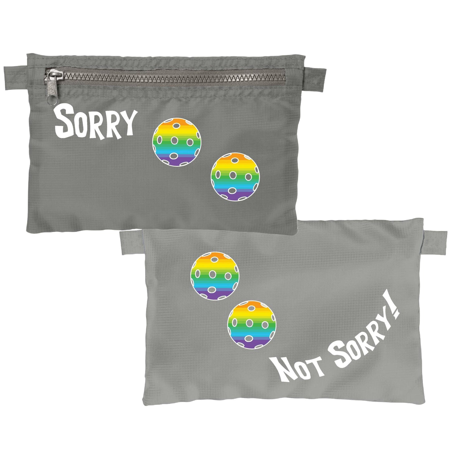 Sorry Not Sorry With Pickleballs (Customizable) | Pickleball Cosmetic Stash Pouch Bag | Small Size Court Stash Bag