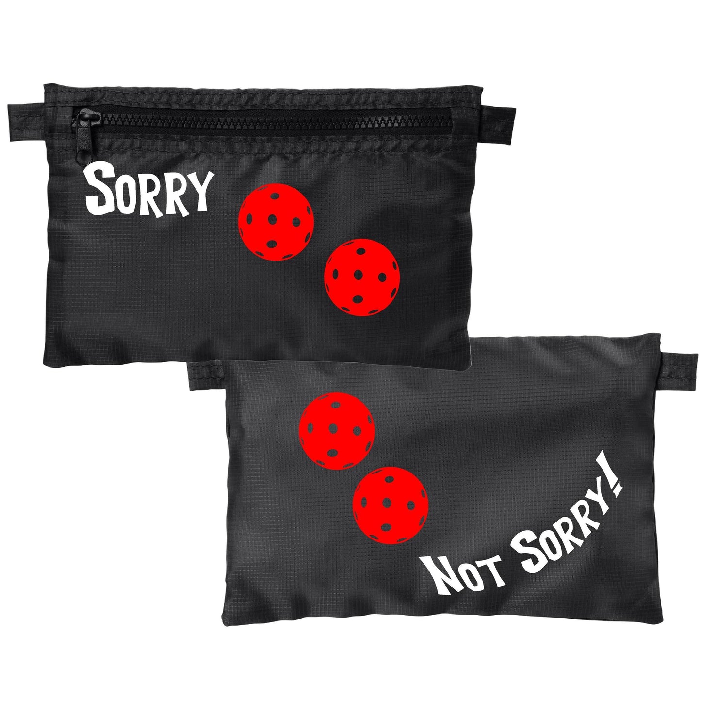 Sorry Not Sorry With Pickleballs (Customizable) | Pickleball Cosmetic Stash Pouch Bag | Small Size Court Stash Bag