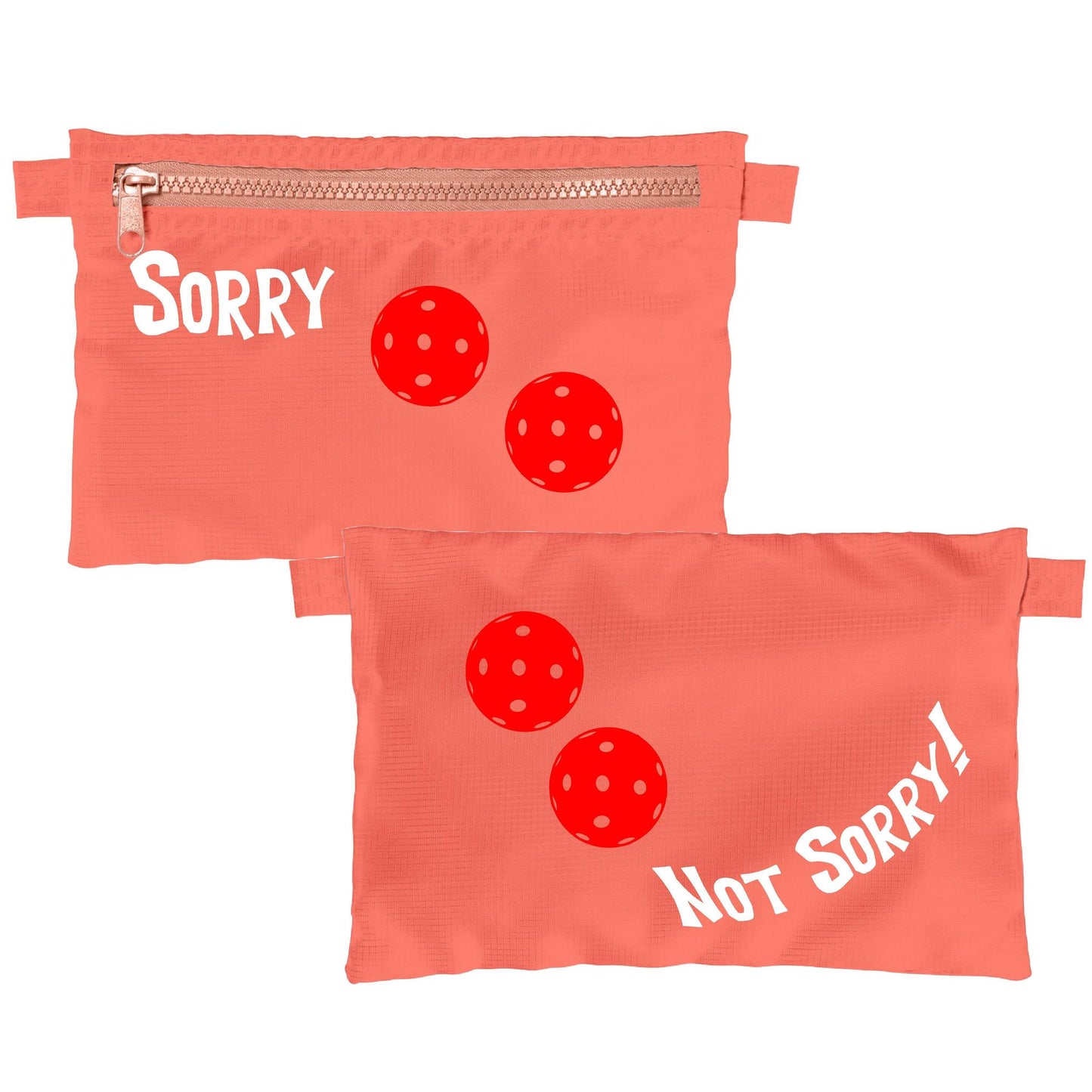 Sorry Not Sorry With Pickleballs (Customizable) | Pickleball Cosmetic Stash Pouch Bag | Small Size Court Stash Bag