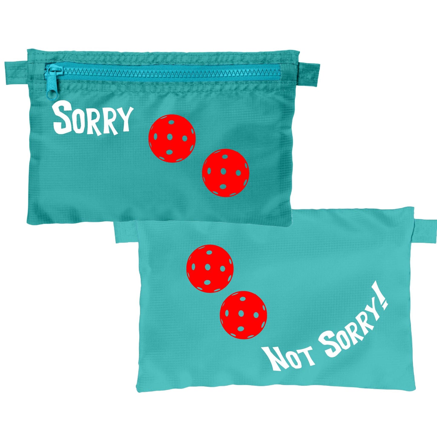 Sorry Not Sorry With Pickleballs (Customizable) | Pickleball Cosmetic Stash Pouch Bag | Small Size Court Stash Bag