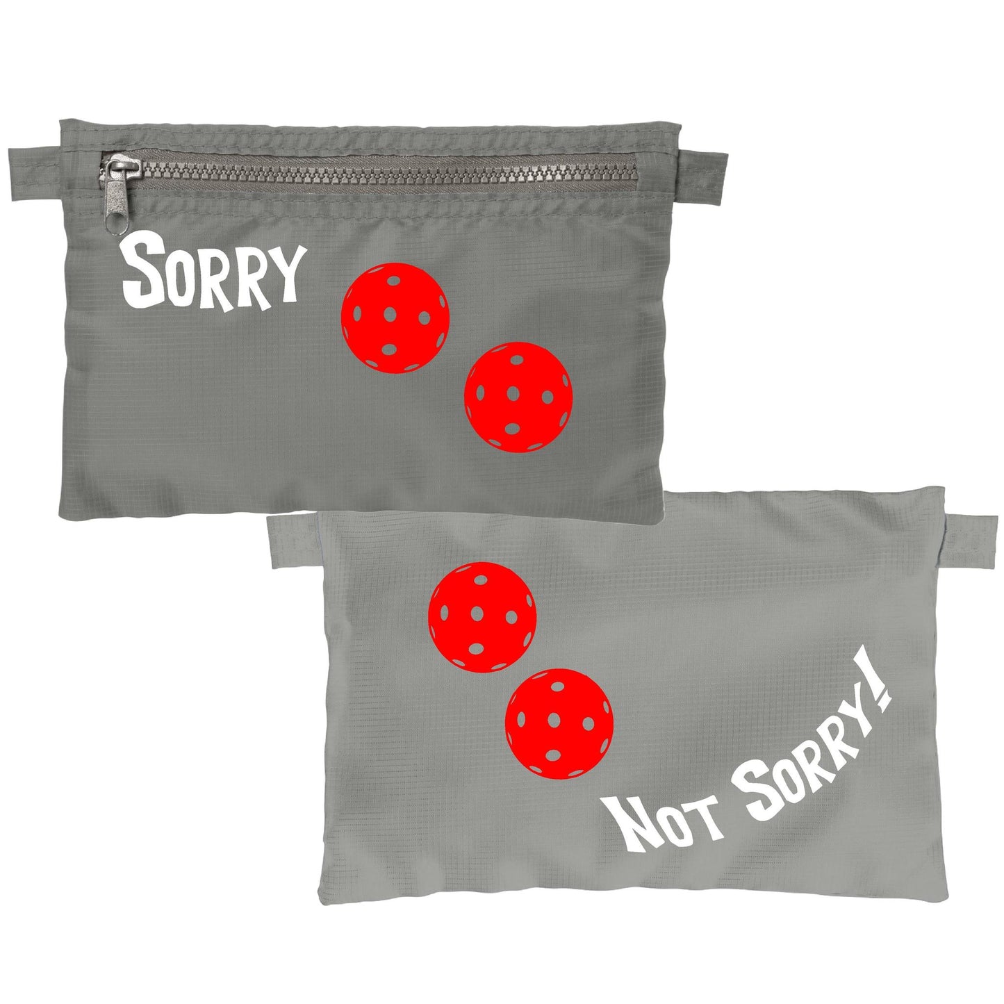 Sorry Not Sorry With Pickleballs (Customizable) | Pickleball Cosmetic Stash Pouch Bag | Small Size Court Stash Bag