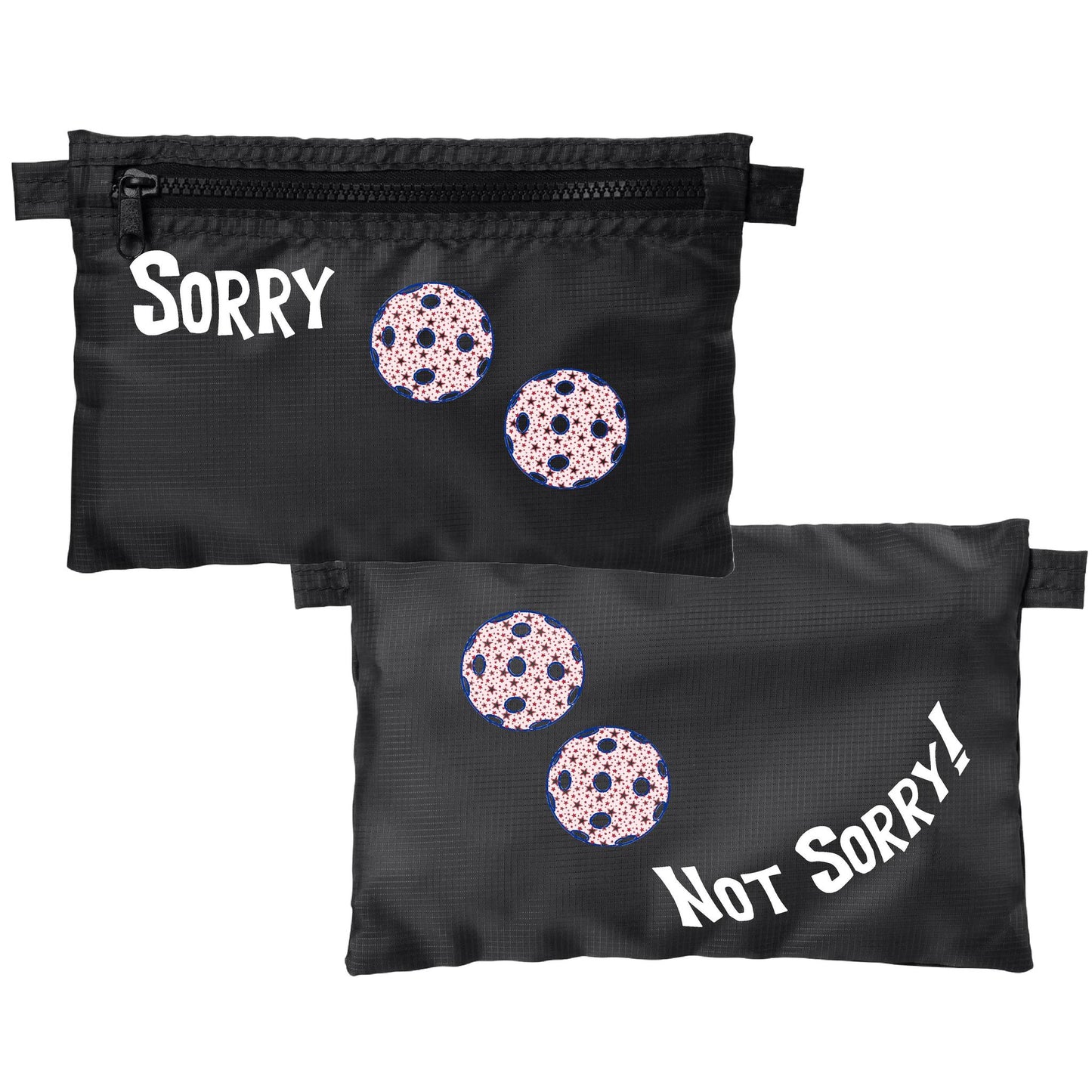 Sorry Not Sorry With Pickleballs (Customizable) | Pickleball Cosmetic Stash Pouch Bag | Small Size Court Stash Bag