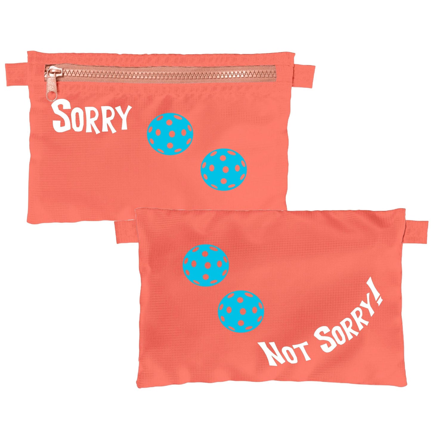 Sorry Not Sorry With Pickleballs (Customizable) | Pickleball Cosmetic Stash Pouch Bag | Small Size Court Stash Bag