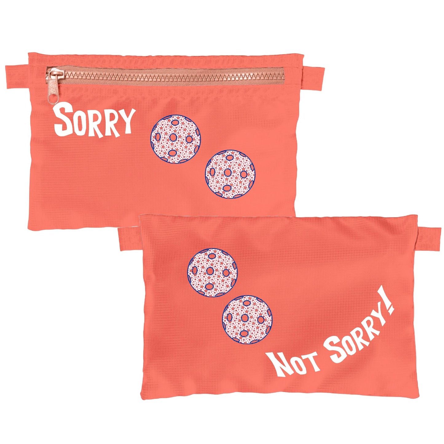 Sorry Not Sorry With Pickleballs (Customizable) | Pickleball Cosmetic Stash Pouch Bag | Small Size Court Stash Bag