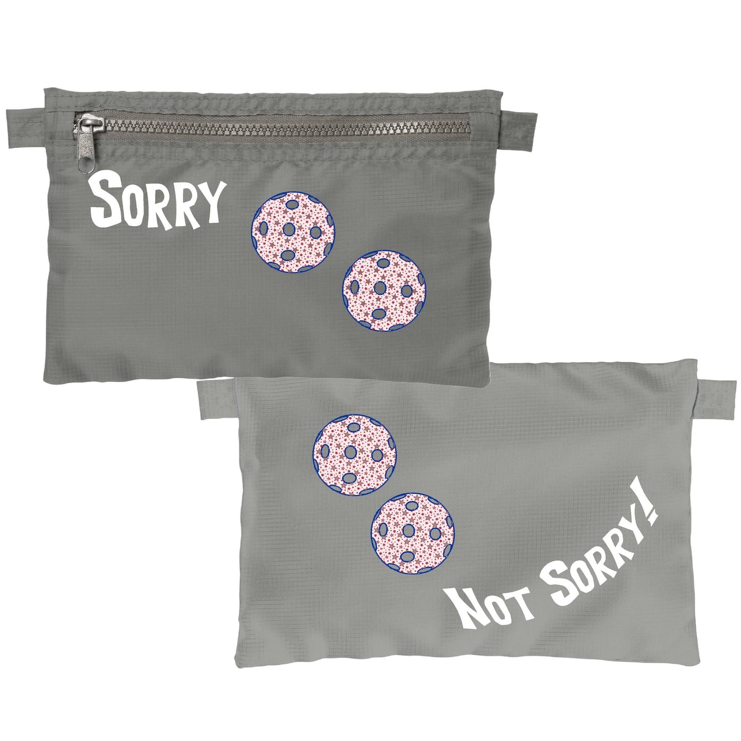 Sorry Not Sorry With Pickleballs (Customizable) | Pickleball Cosmetic Stash Pouch Bag | Small Size Court Stash Bag