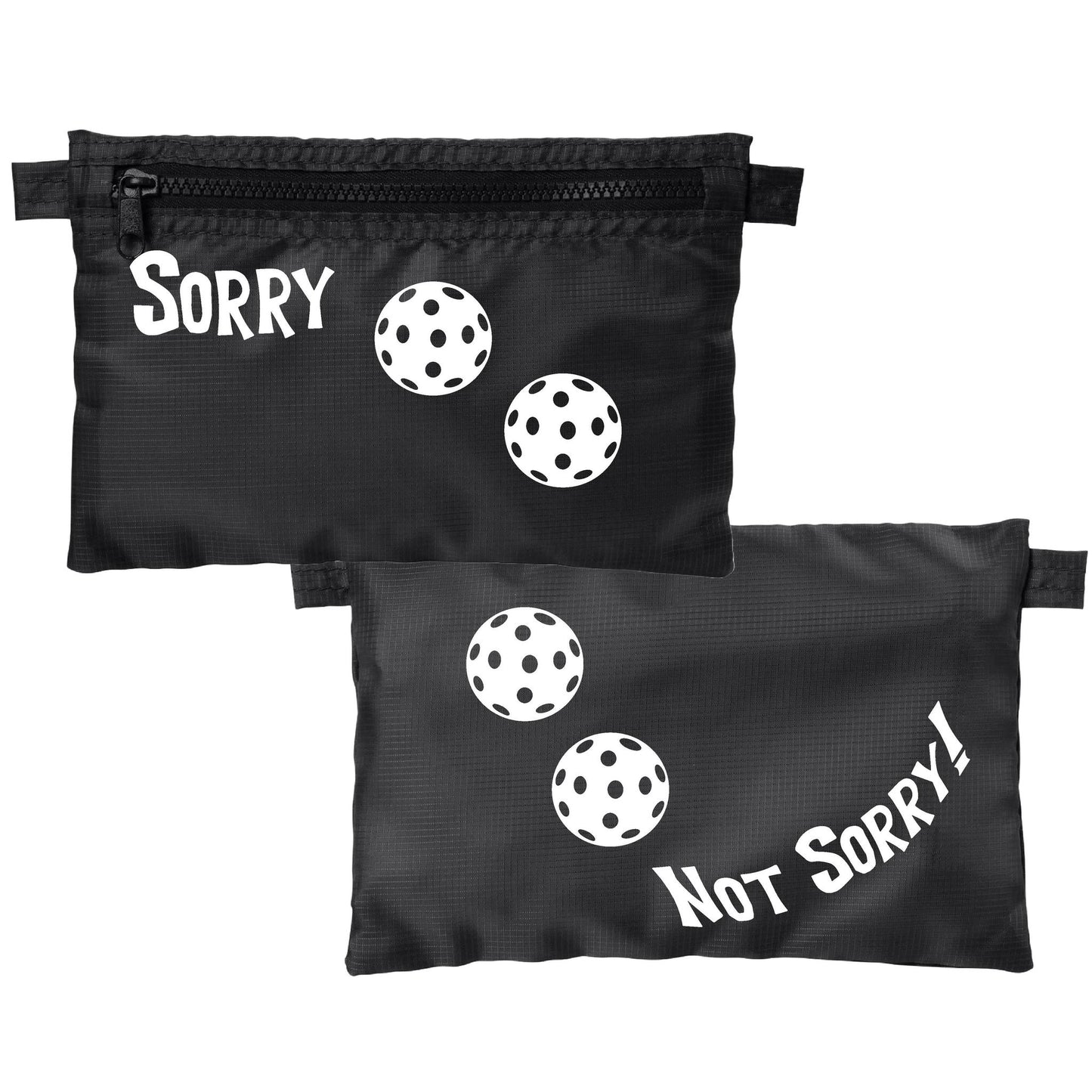 Sorry Not Sorry With Pickleballs (Customizable) | Pickleball Cosmetic Stash Pouch Bag | Small Size Court Stash Bag