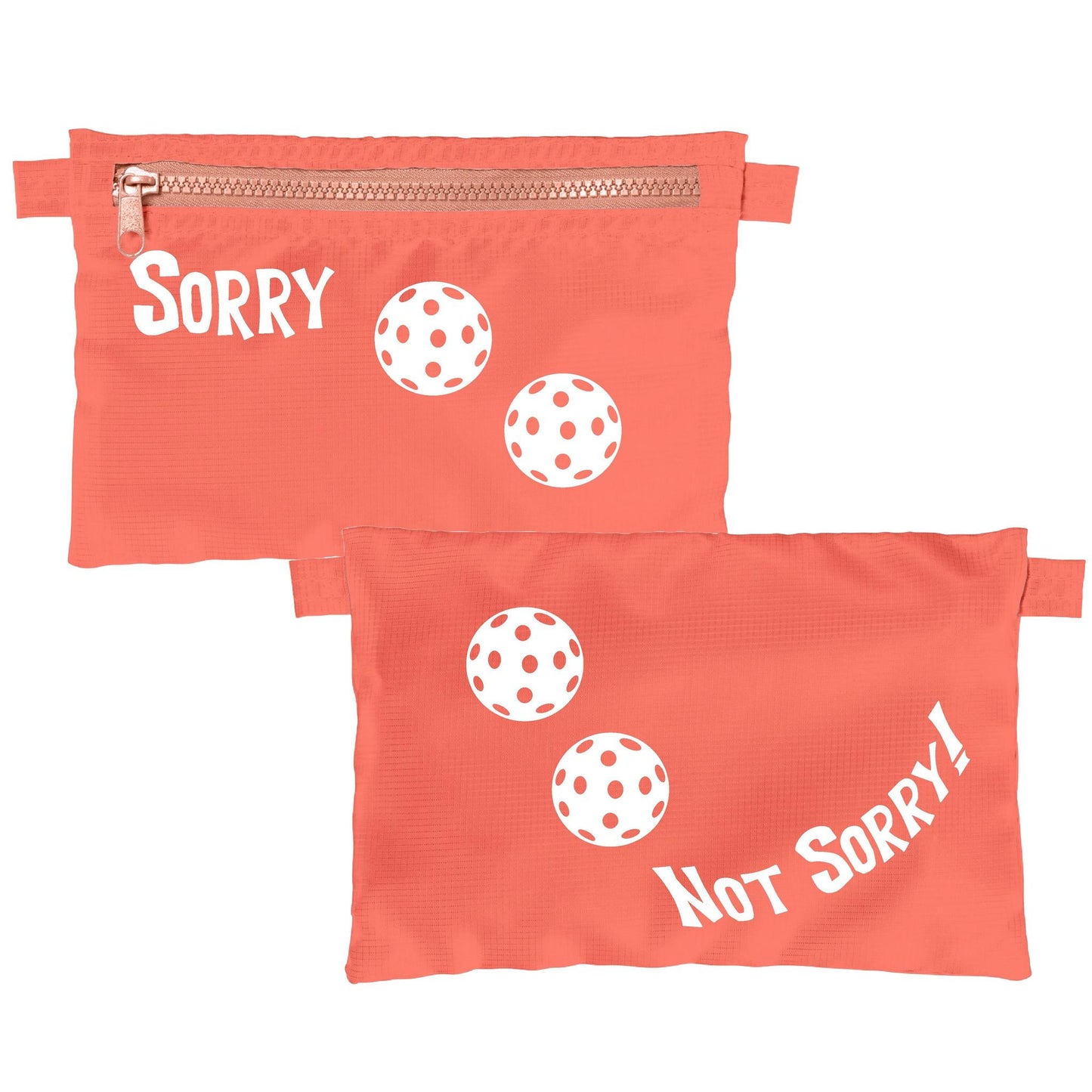 Sorry Not Sorry With Pickleballs (Customizable) | Pickleball Cosmetic Stash Pouch Bag | Small Size Court Stash Bag