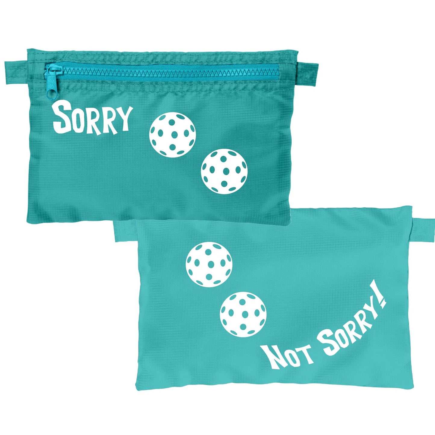 Sorry Not Sorry With Pickleballs (Customizable) | Pickleball Cosmetic Stash Pouch Bag | Small Size Court Stash Bag