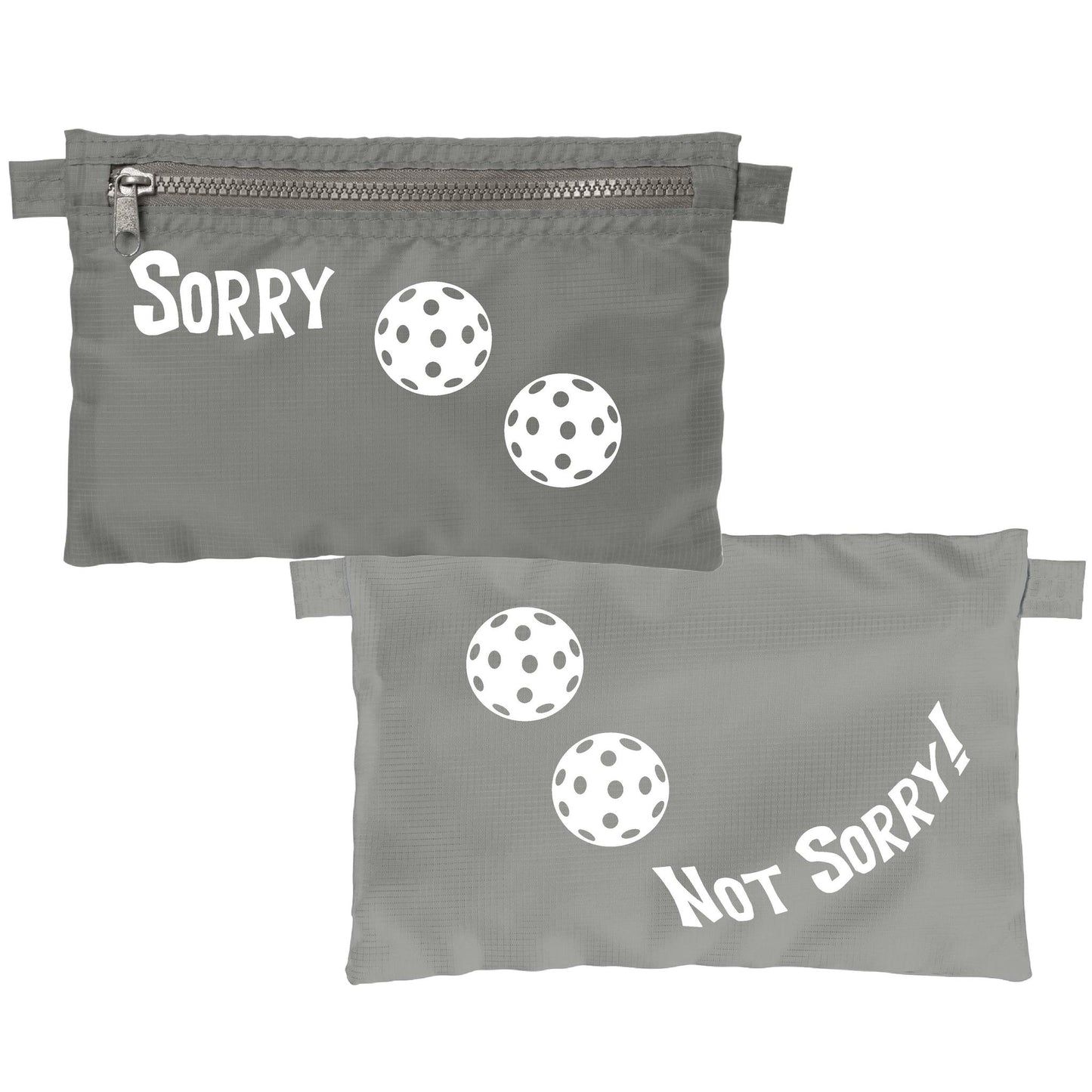 Sorry Not Sorry With Pickleballs (Customizable) | Pickleball Cosmetic Stash Pouch Bag | Small Size Court Stash Bag