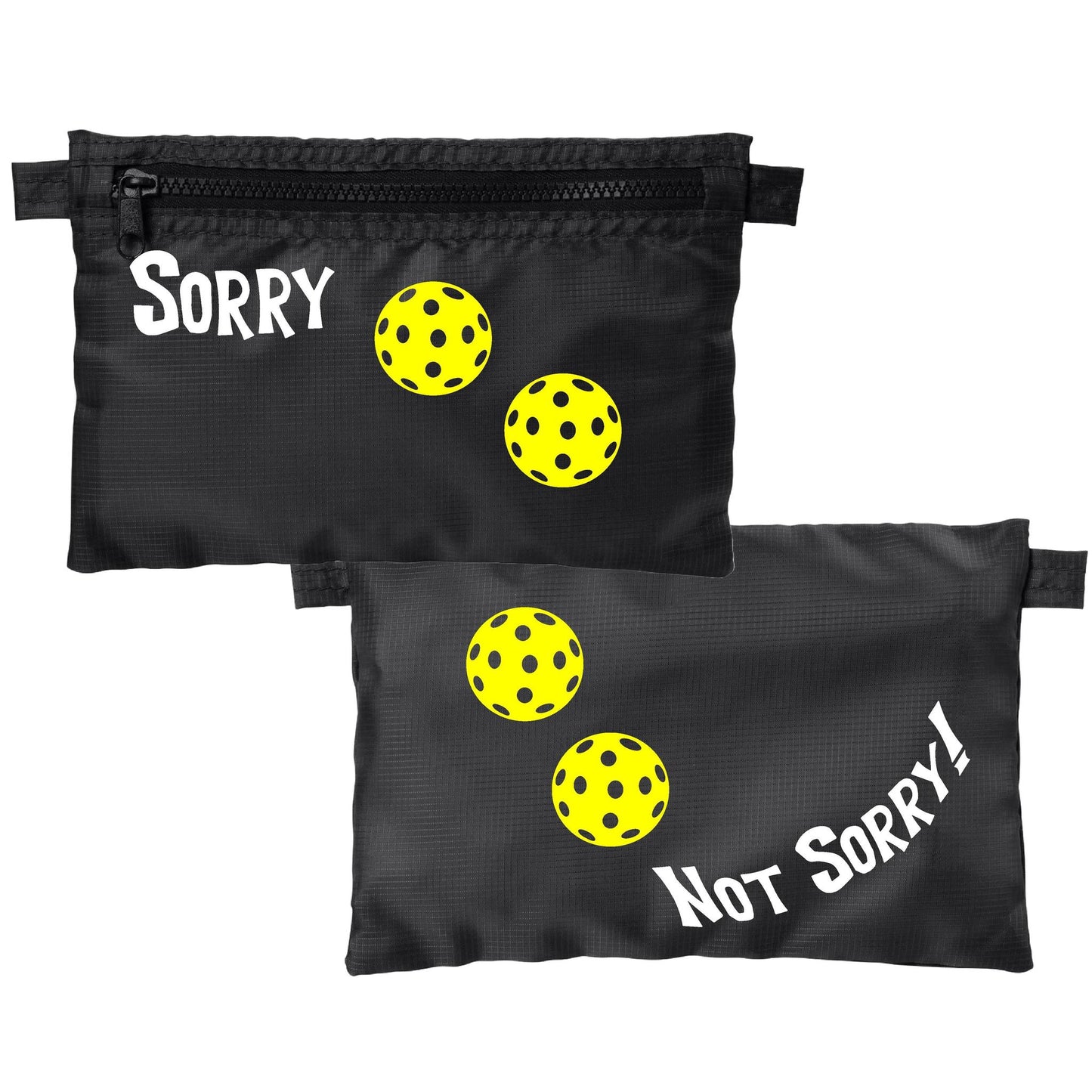 Sorry Not Sorry With Pickleballs (Customizable) | Pickleball Cosmetic Stash Pouch Bag | Small Size Court Stash Bag