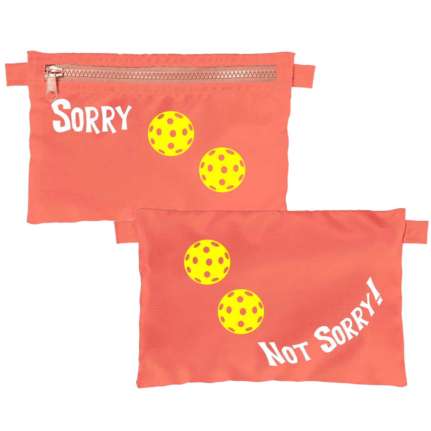 Sorry Not Sorry With Pickleballs (Customizable) | Pickleball Cosmetic Stash Pouch Bag | Small Size Court Stash Bag