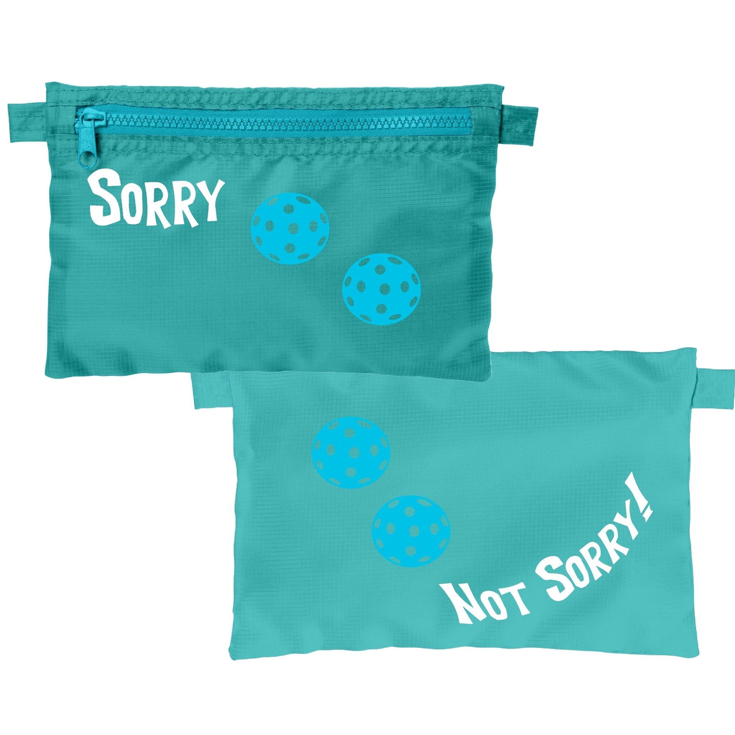 Sorry Not Sorry With Pickleballs (Customizable) | Pickleball Cosmetic Stash Pouch Bag | Small Size Court Stash Bag