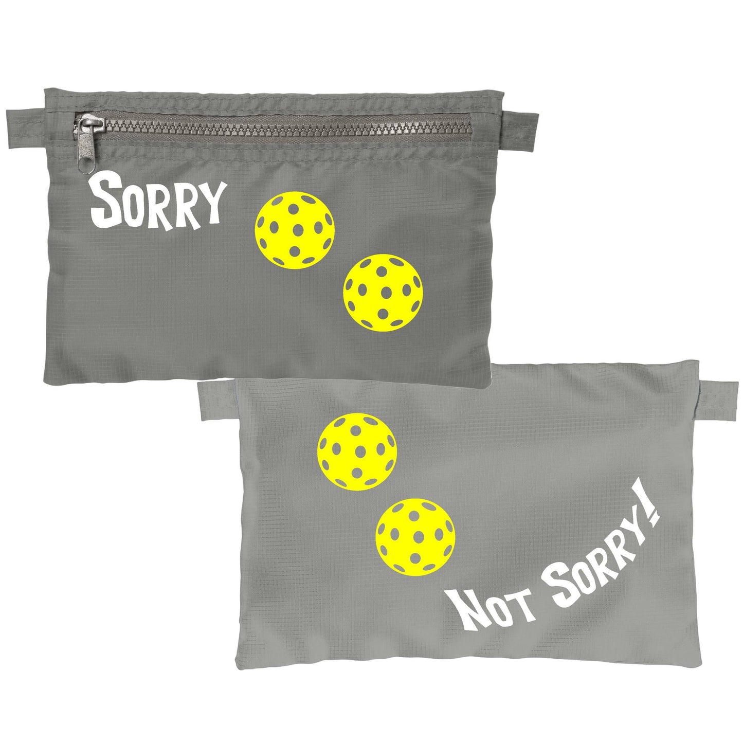 Sorry Not Sorry With Pickleballs (Customizable) | Pickleball Cosmetic Stash Pouch Bag | Small Size Court Stash Bag