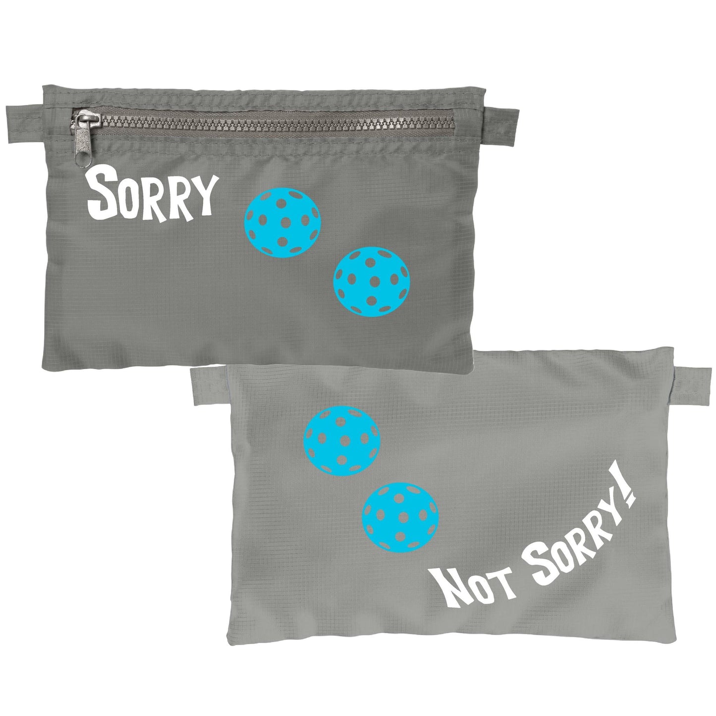 Sorry Not Sorry With Pickleballs (Customizable) | Pickleball Cosmetic Stash Pouch Bag | Small Size Court Stash Bag