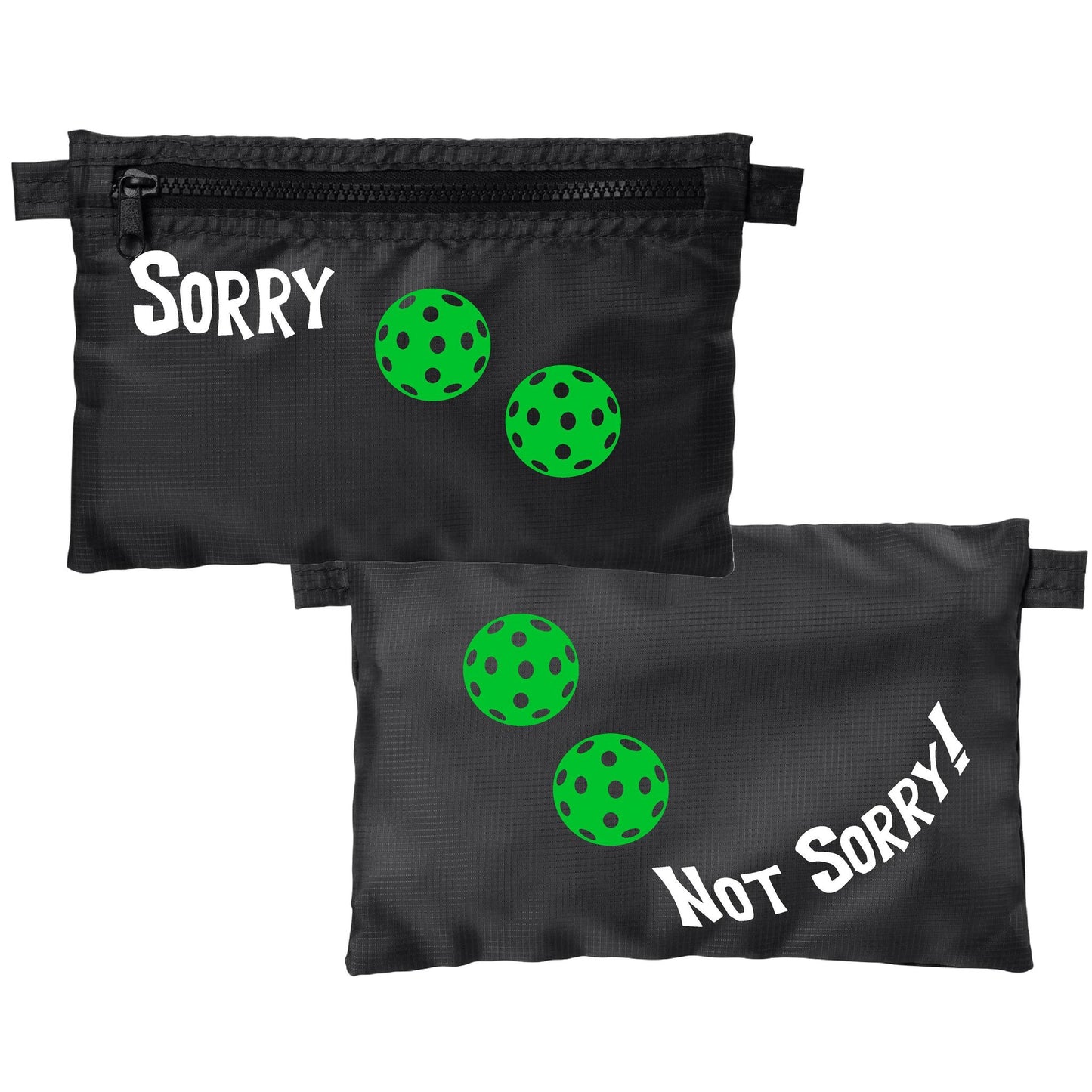 Sorry Not Sorry With Pickleballs (Customizable) | Pickleball Cosmetic Stash Pouch Bag | Small Size Court Stash Bag