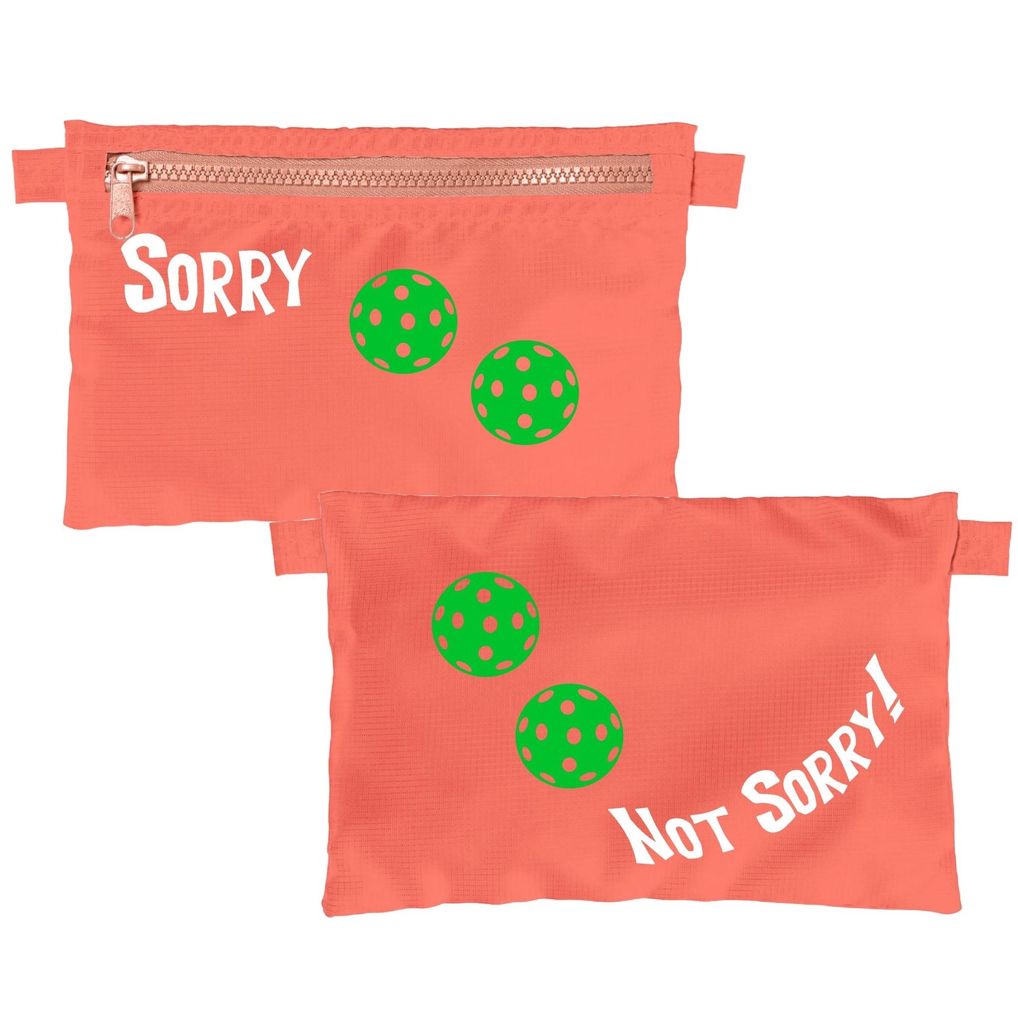 Sorry Not Sorry With Pickleballs (Customizable) | Pickleball Cosmetic Stash Pouch Bag | Small Size Court Stash Bag